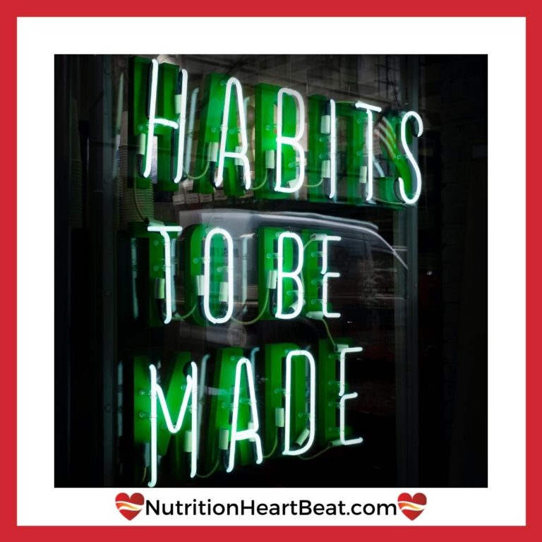 Neon lights that say “Habits to be Made” in green.