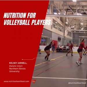 Nutrition for volleyball players featuring NIU's Club Volleyball team playing in a tournament in 2017.